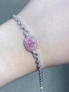 Quality Fancy Colored Lab Grown Diamond Bracelets Pink Diamond Tennis Bracelets 2.08ct wholesale