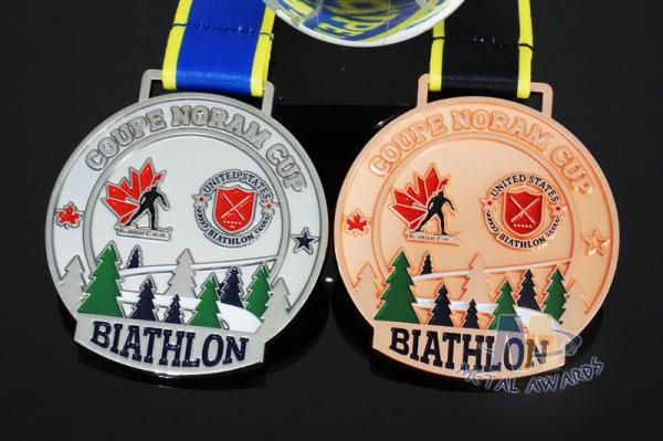 Sublimated Ribbon Custom Sports Medals Athletics Medals For Canada Sports Skiing
