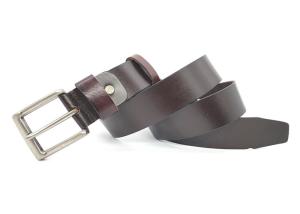 Quality Soft Male Full Grain Leather Bridle Belt Anti - Scratch Gunmetal Buckle wholesale