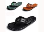 Flip Flop Mens Leather Slippers Customized Summer Mens Designer Slip On Shoes