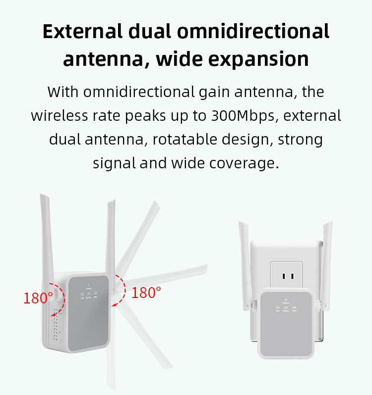 2.4G Wall Plug Wifi Repeater Wireless Mobile Network Signal Booster