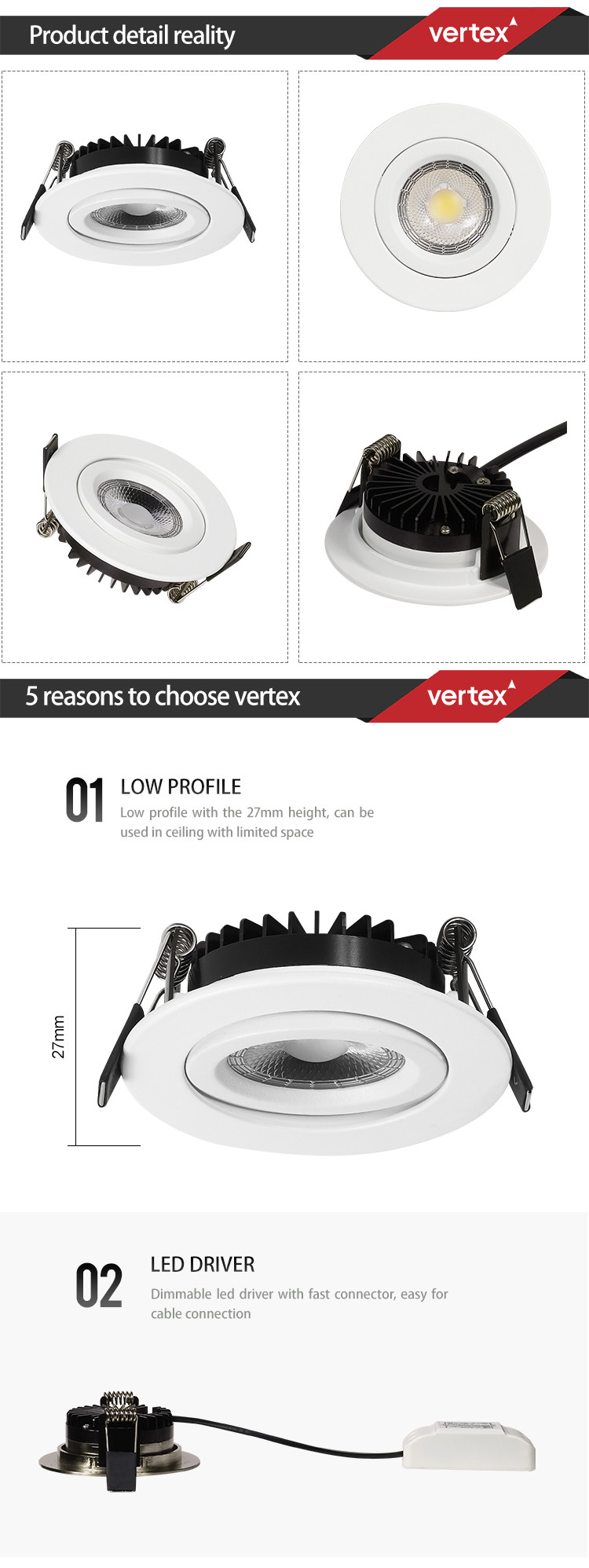 ROHS 4W LED Downlight Slim LED Downlight Die Casting Aluminum Housing