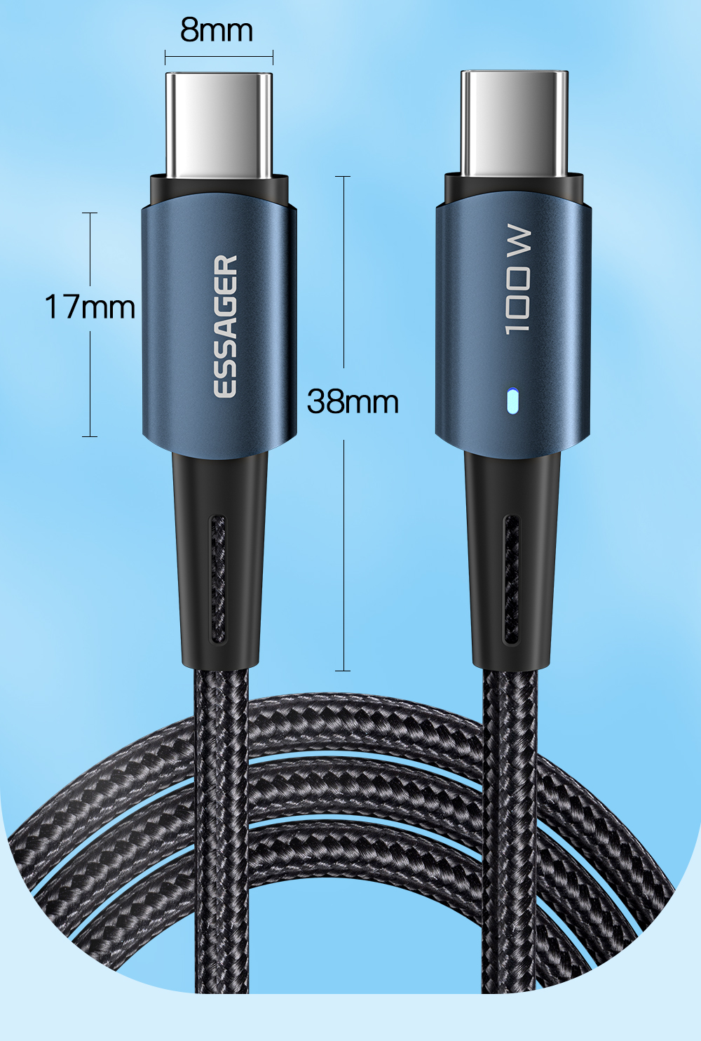 Sunset USB Charging Data Cable 100W 60W Type C To Type C Cable For Mbk Huawei