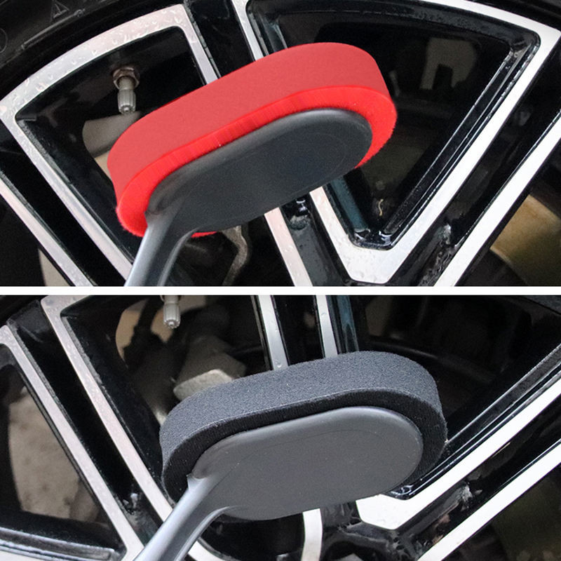Custom Logo Car Foam Brush Microfiber Wheel Brush Applicator Polishing Sponge