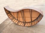 UV Resistant Outdoor Rattan Daybed , Dark Brown Wicker Oval Bed
