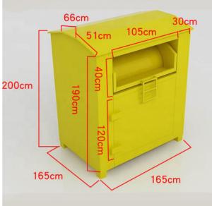 Quality Clothing 2m Height Donation Drop Off Boxes Yellow wholesale