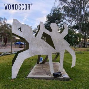 Quality Outdoor Garden Metal Art Forging Geometry Friends Stainless Steel Sculpture wholesale