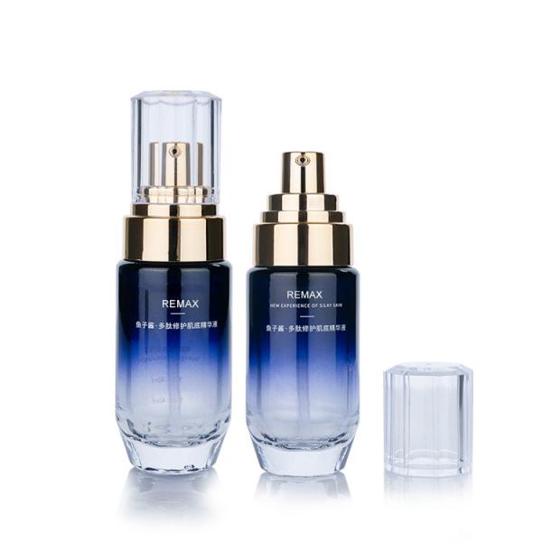 20g color customized Gradient Glass Blue Skincare Bottle For Lotion Luxury Glass