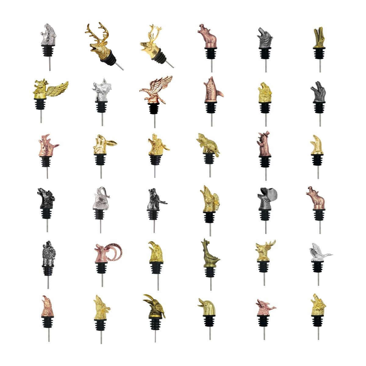Zinc Alloy Stainless Steel Animal Bottle Pourer Eagle Head Wine Pourer