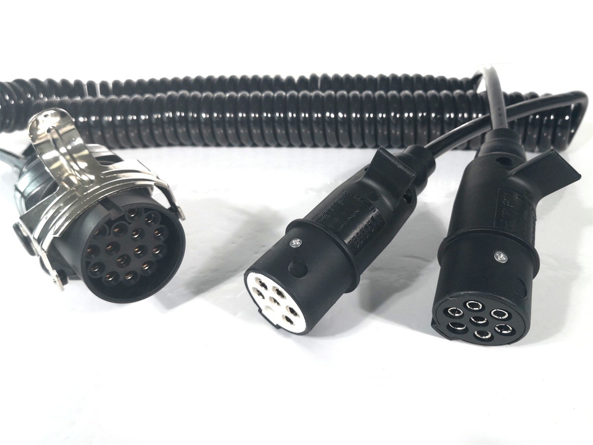 European Type Trailer Cable Spiral Coil 24v Nylon Plug OEM Standard