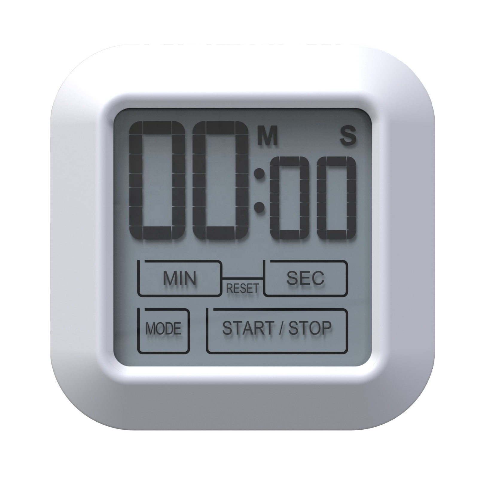 Square Magnetic Digital Count-Up Count-Down Kitchen Timer With Clock And Touch Screen