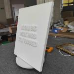 Handpainted 3D White Painting Relief Geometryczny Cubes Artwork Oil Painting