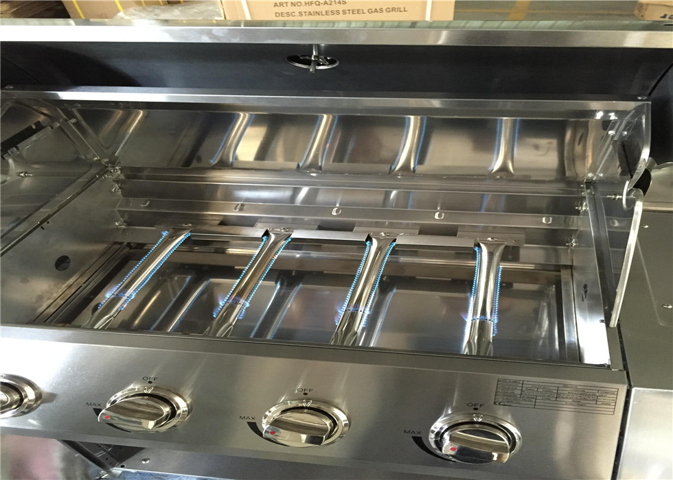 Factory price kitchen bbq easy grill slow burning 4 burners natural gas bbq grill