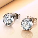 Fashion stud earrings, women's jewelry wholesale, zircon stainless steel stud