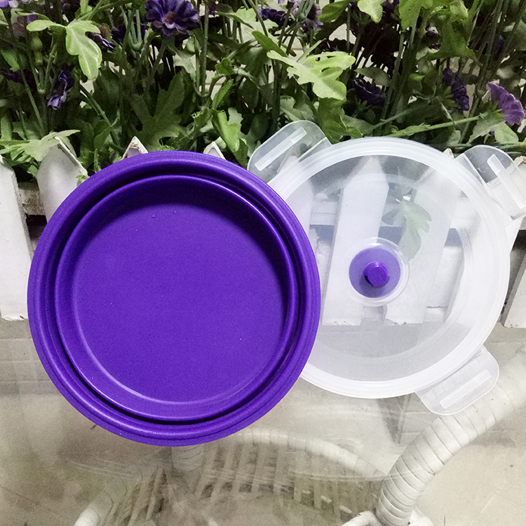 Silicone Food Storage Containers BPA Free Plastic Lids Set of 4 Small and Large Collapsible Meal Prep Container for Kitchen Kids