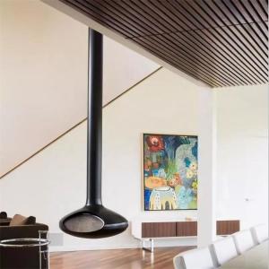 Quality Decorative Morden Indoor Warm Oval Wood Burning Ceiling Suspended Fireplace wholesale