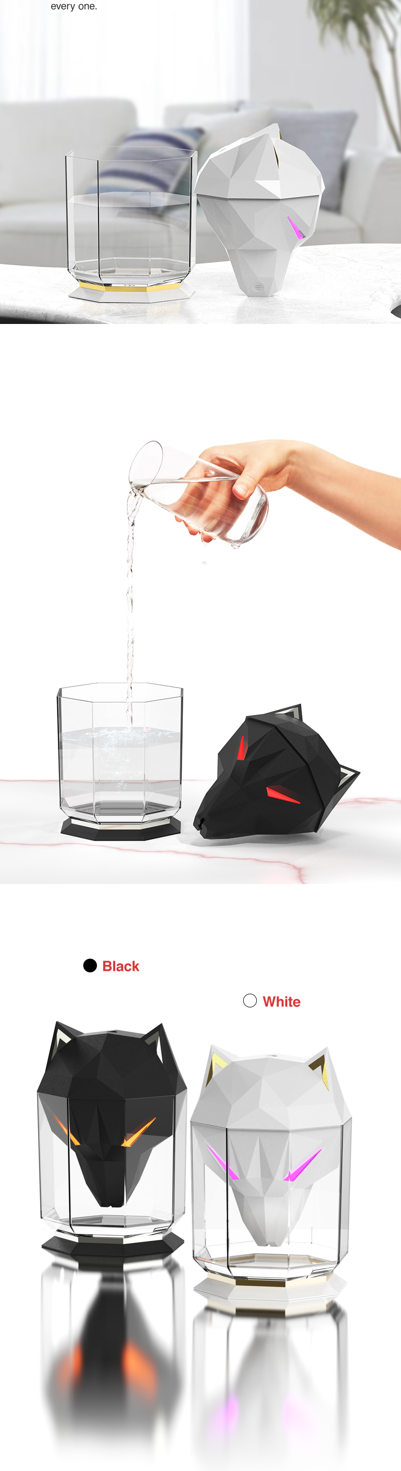 HOMEFISH 600ML Warwolf Big Capacity Air Aroma Diffuser Continuous Mist