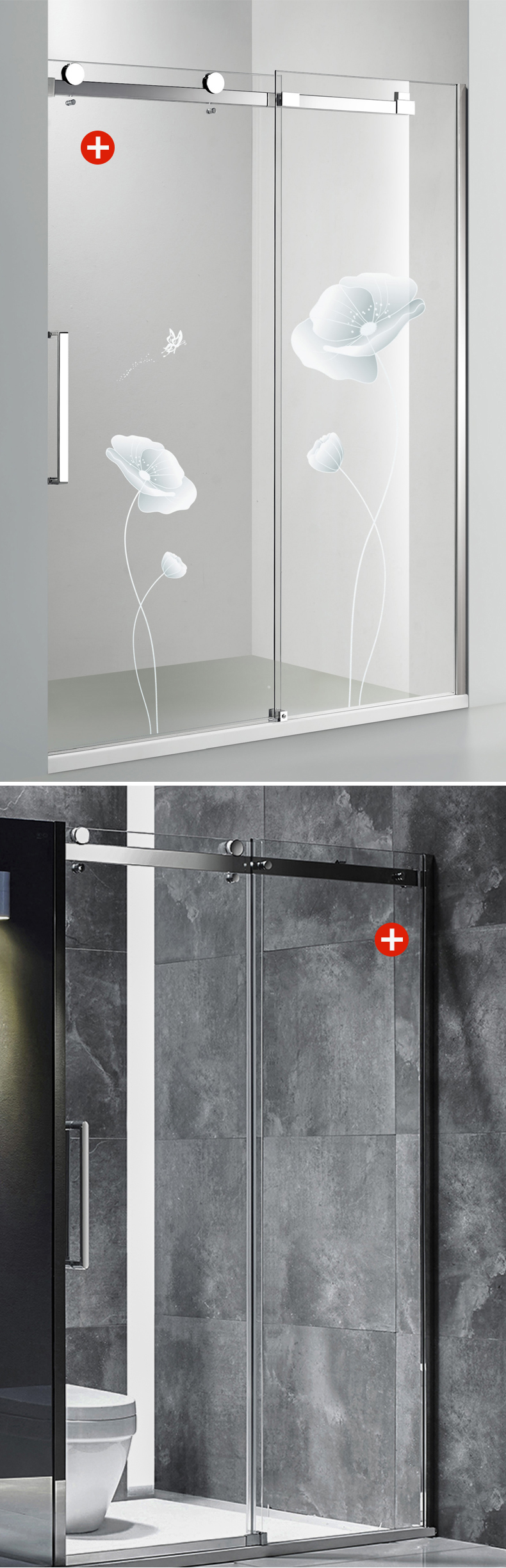 304 Stainless Steel Glass Hardware for Modern Barn Door Shower Frameless Design Style