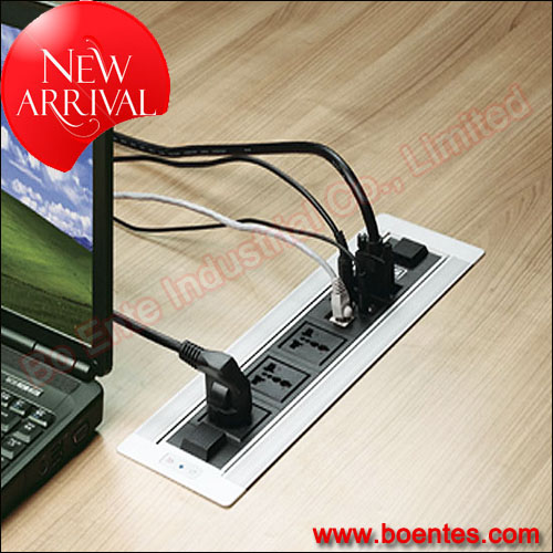 Electric Office Power Data Outlet Box/CE Approved H-DMI Motorized Pop Up Outlet