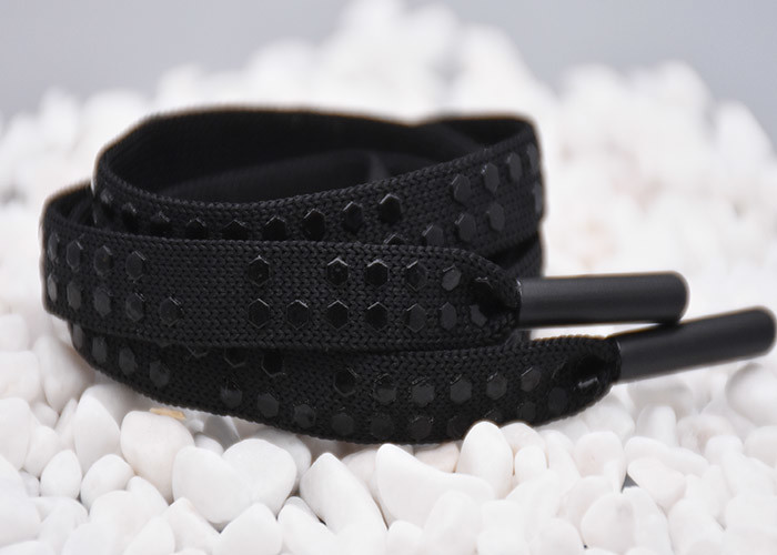 Flat Custom Polyester Drawstring Cord Printed Silicone Dots For Garments
