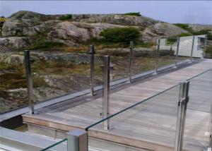 Quality Residential Balcony Stainless Steel Glass Railing Flooring Mounted Customized Size wholesale