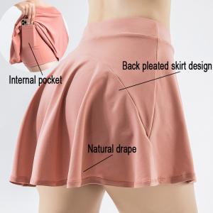 Quality Ladies Sports Golf Pleated Tennis Skirt With Pockets High Waist Athletic Skorts wholesale