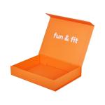 Rectangle Orange Rigid Paper Magnetic Gift Box Packaging Product Foldable