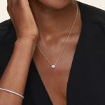 Oval Cut 5A White Cubic Zirconia Shiny Gemstone Pendant Necklaces for Women