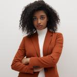 Burnt Orange Formal Stylish Womens Suits 5% Spandex