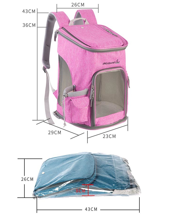 Waterproof Zipper Oxford Fabric Animal Travel Pouch For Cats And Dogs
