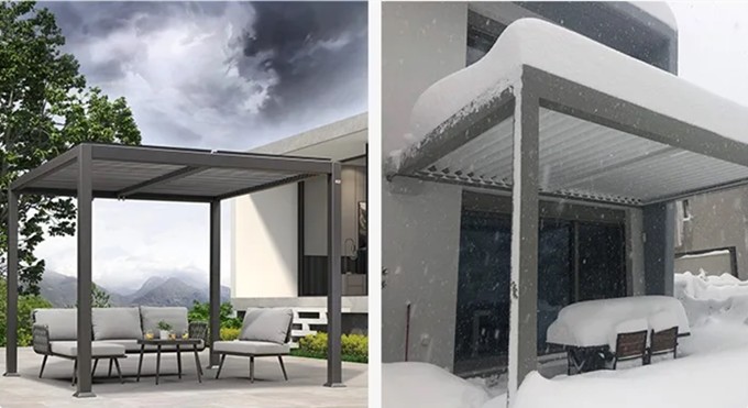 Aluminum Louvered Pergola Outdoor Garden Leisure European-style Louvered