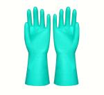 Flocklined Nitrile Rubber Gloves Chemical Resistant Waterproof For Cleaning