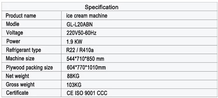 Top Sale Ice Cream Making Machine Commercial Factory Table Soft Ice Cream Machine