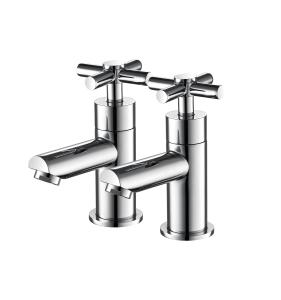 Quality Beautiful Double Handle Mixer Tap Bathroom Faucet Tap 3 Years Material wholesale