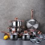 High Quality 12 PCS Stainless Steel Sets Pan And Pot Cooking Pot Sets Nonstick