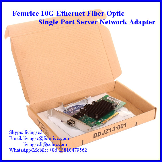 Femrice 10 Gigabit Ethernet Server Adapter, PCI-Express x8 Sinlge Port Server Application Lan Card, LC Fiber, SFP+ Slot