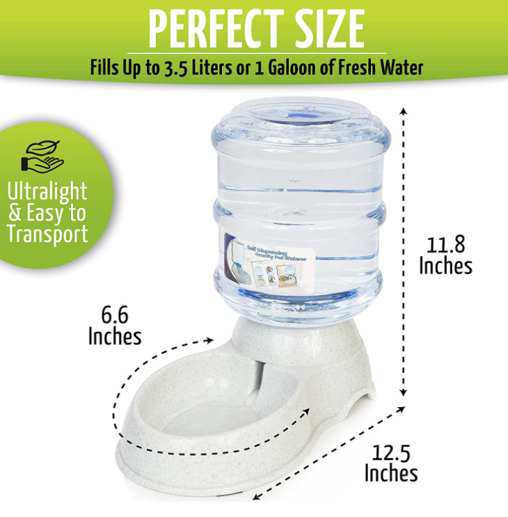 Dispensing Pet Cat Dog Water Bottle Bowl Plastic 20x10CM