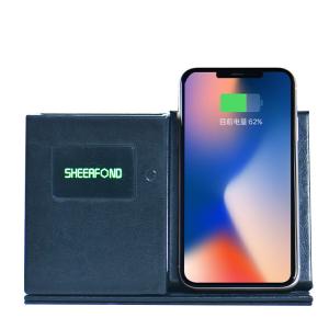 Quality Large Capacity Multifunctional Wireless Charger Pen Holder Pu Leather Desk Luxury wholesale
