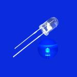 5mm LED Light Diode 460nm Blue Color 5000mcd Clear Lens Round Head With Flange