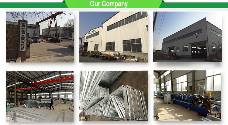 Large Steel Greenhouse Structure Shed Design With 150/200micro PE Film Covering