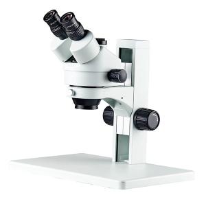 China Trinocular stereo zoom microscope track stand flate base on sale