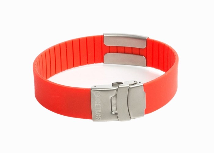 Black Customized Sport ID Bracelet Engraved 220*18*2mm Band Size OEM Accept