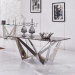 ODM Modern Dining Room Furniture 123kg Tempered Glass Rectangular Table