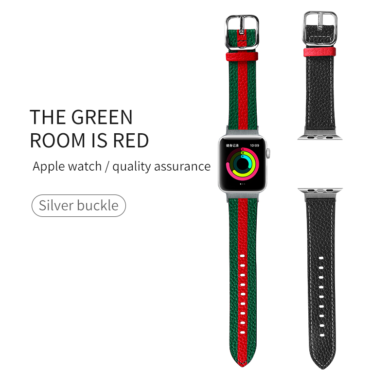 OEM ODM Double Sided Band Leather Watchband for Apple Watch Band 38 40 41 42 44 45mm Strap