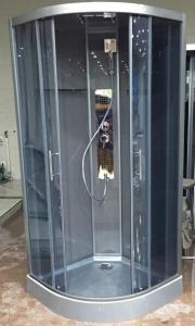Quality Dark Grey Profiles Quadrant Shower Cubicles , Curved Corner Shower Units wholesale
