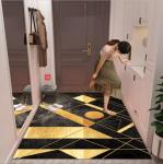 Rectangle Crystal Velvet Floor Carpet Rug Household Door Marble Entry Mat