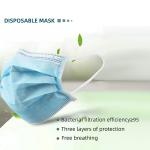 Three Layer Disposable Face Mask Non Woven Fabric Material Anti Virus