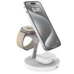 Zinc Alloy ABS Black White Magnetic Wireless Charger 15W Power 4-in-1 Charging