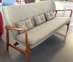 Quality America style home upholstered 3 seat lounge chaise sofa furniture wholesale