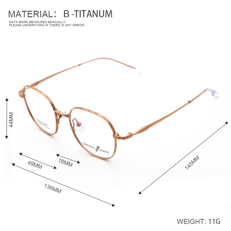 Trendy Designer IP Plating Β Titanium Glasses Frame Unisex 66368